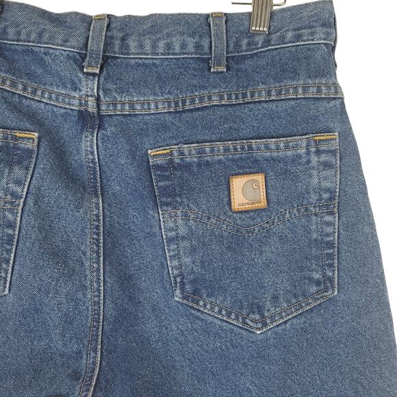 carhartt Men's DIY'd Frayed Hem 100% Cotton Dark Wash Denim Jeans, Size 32,  EUC - Picture 5 of 10